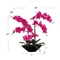 Real Touch Fuchsia Orchid Flowers in Black Ceramic Vase, Floral Home by Artificial Flowers